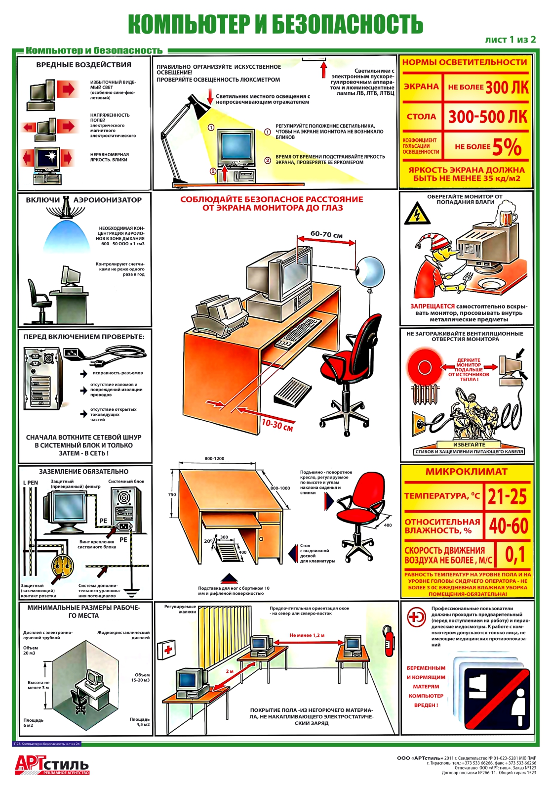 Плакаты по ТБ:  Компьютер и безопасность
